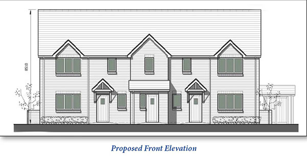Lot: 89 - LAND WITH PLANNING CONSENT FOR FOUR TWO-BEDROOM FLATS -